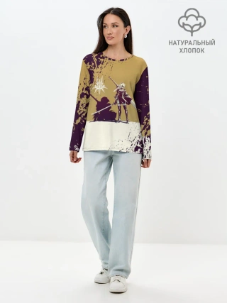 Лонгслив женский. Хлопок / Yorha 2B | Nier Automata