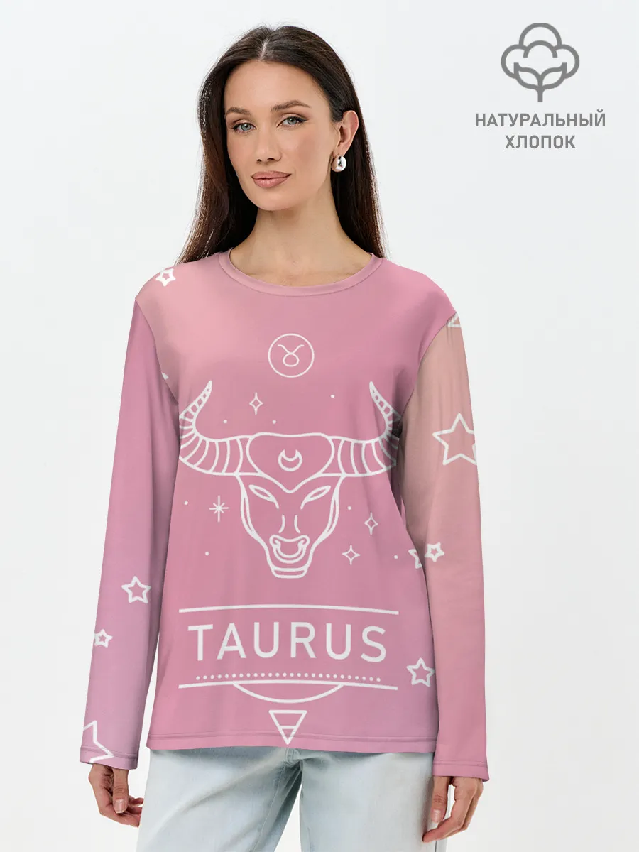 Лонгслив женский. Хлопок / Знак Телец