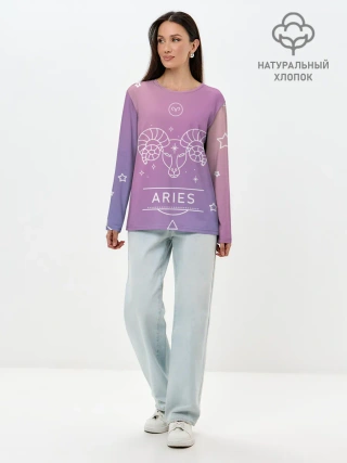 Лонгслив женский. Хлопок / Знак Овен