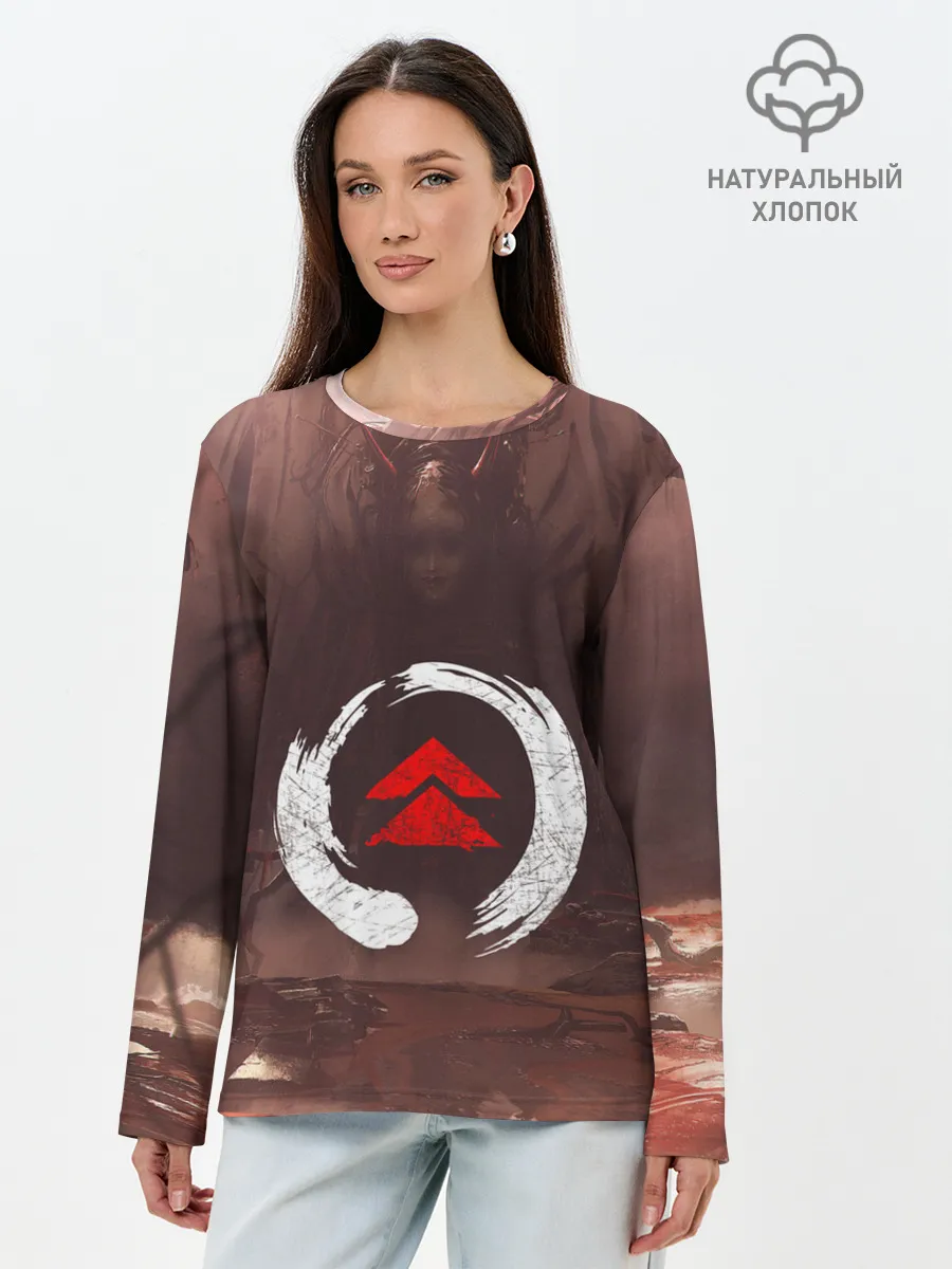 Лонгслив женский. Хлопок / Demon Tsushima | Демон