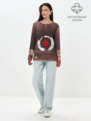 Лонгслив женский. Хлопок / Demon Tsushima | Демон