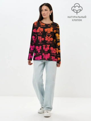 Лонгслив женский. Хлопок / FRUITS BASKET / ВСЕ ЗНАКИ