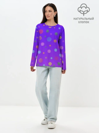 Лонгслив женский. Хлопок / Фантастические шары
