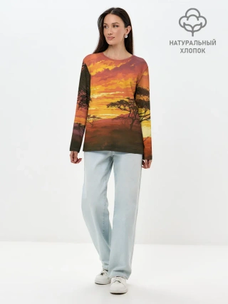 Лонгслив женский. Хлопок / АФРИКАНСКАЯ САВАННА