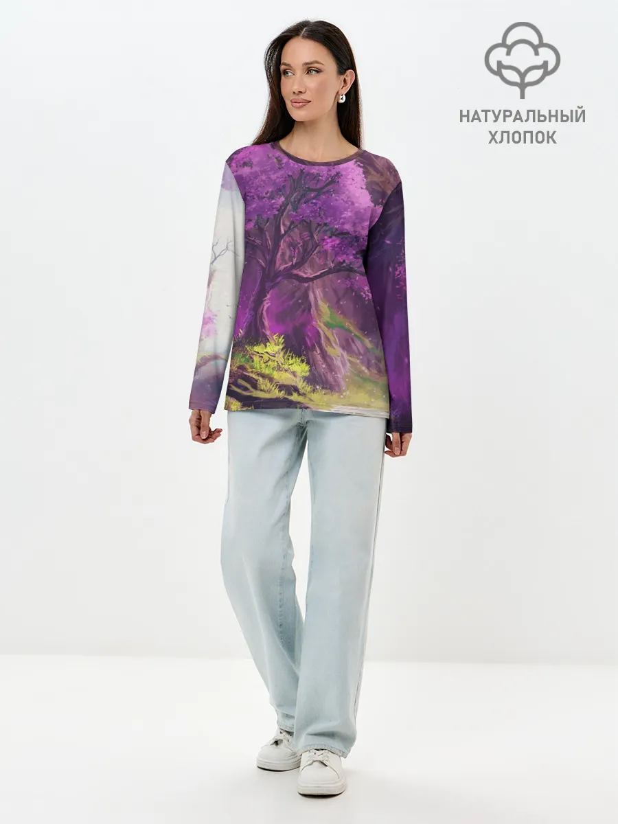 Лонгслив женский. Хлопок / ДЕРЕВО САКУРЫ