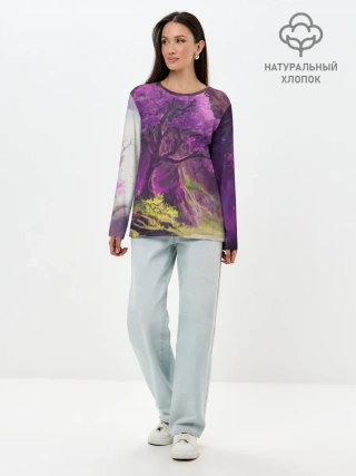 Лонгслив женский. Хлопок / ДЕРЕВО САКУРЫ