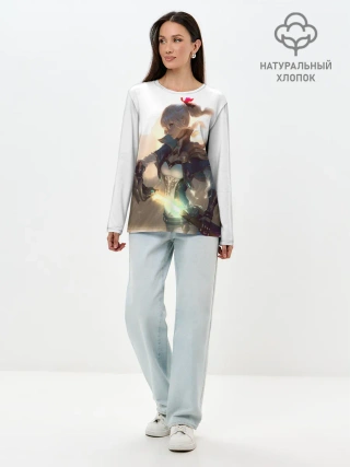 Лонгслив женский. Хлопок / GENSHIN IMPACT ДЕВУШКА