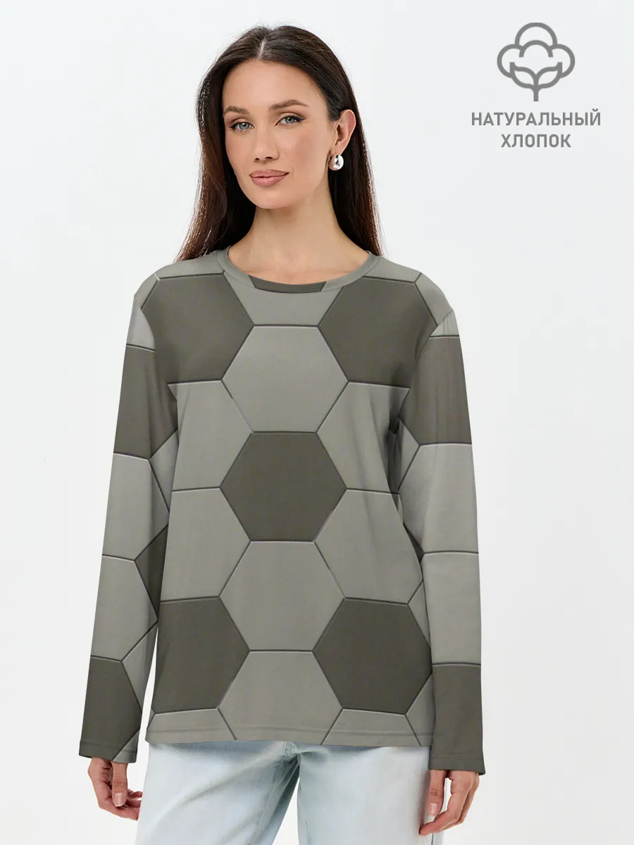 Лонгслив женский. Хлопок / ФУТБОЛЬНЫЙ МЯЧ