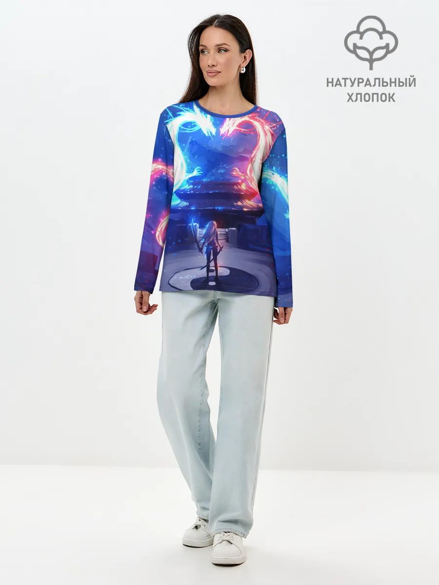 Лонгслив женский. Хлопок / БИТВА ДРАКОНОВ