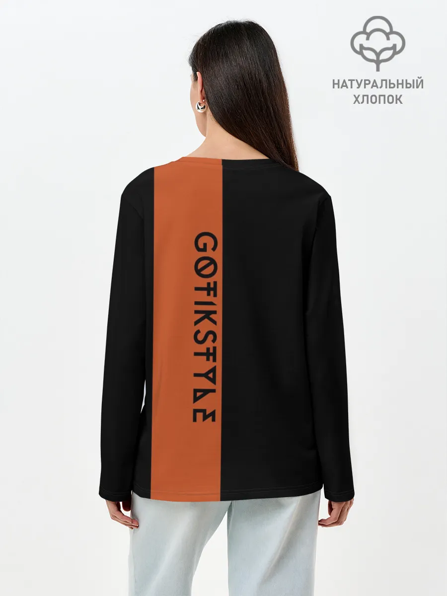 Лонгслив женский. Хлопок / Череп