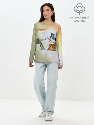 Лонгслив женский. Хлопок / Пикник - Египтянин