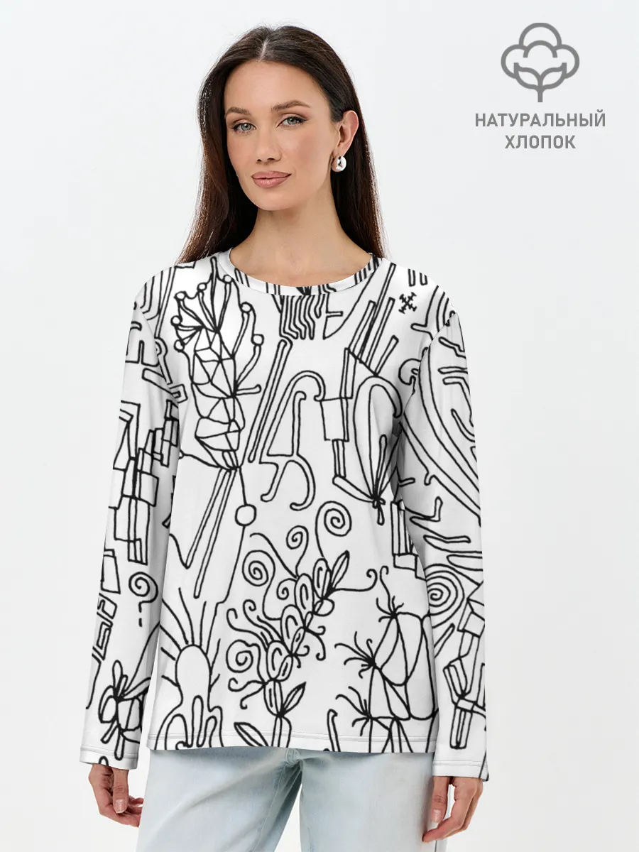 Лонгслив женский. Хлопок / Точка воображения