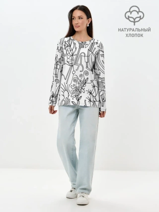 Лонгслив женский. Хлопок / Точка воображения