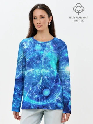 Лонгслив женский. Хлопок / Вибрация воздуха