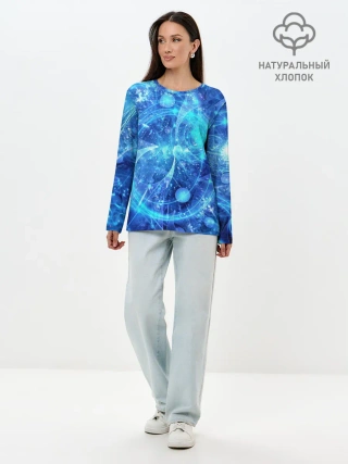 Лонгслив женский. Хлопок / Вибрация воздуха