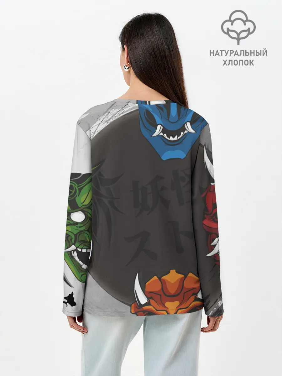 Лонгслив женский. Хлопок / Маски Они