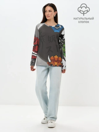 Лонгслив женский. Хлопок / Маски Они