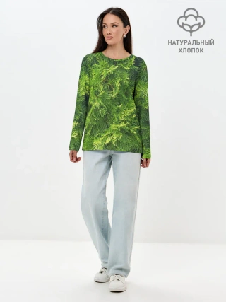Лонгслив женский. Хлопок / Хвойная масса