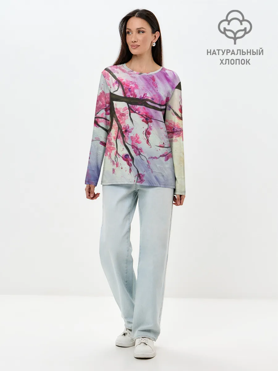 Лонгслив женский. Хлопок / ОДИН ДЕНЬ В ЯПОНИИ