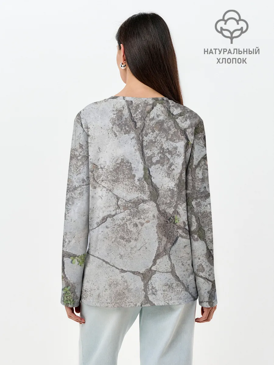 Лонгслив женский. Хлопок / Лунный камень