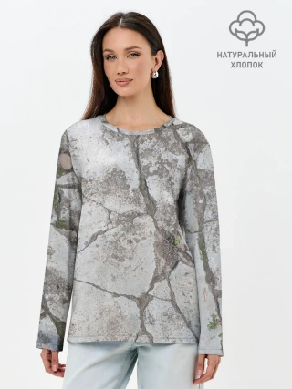 Лонгслив женский. Хлопок / Лунный камень