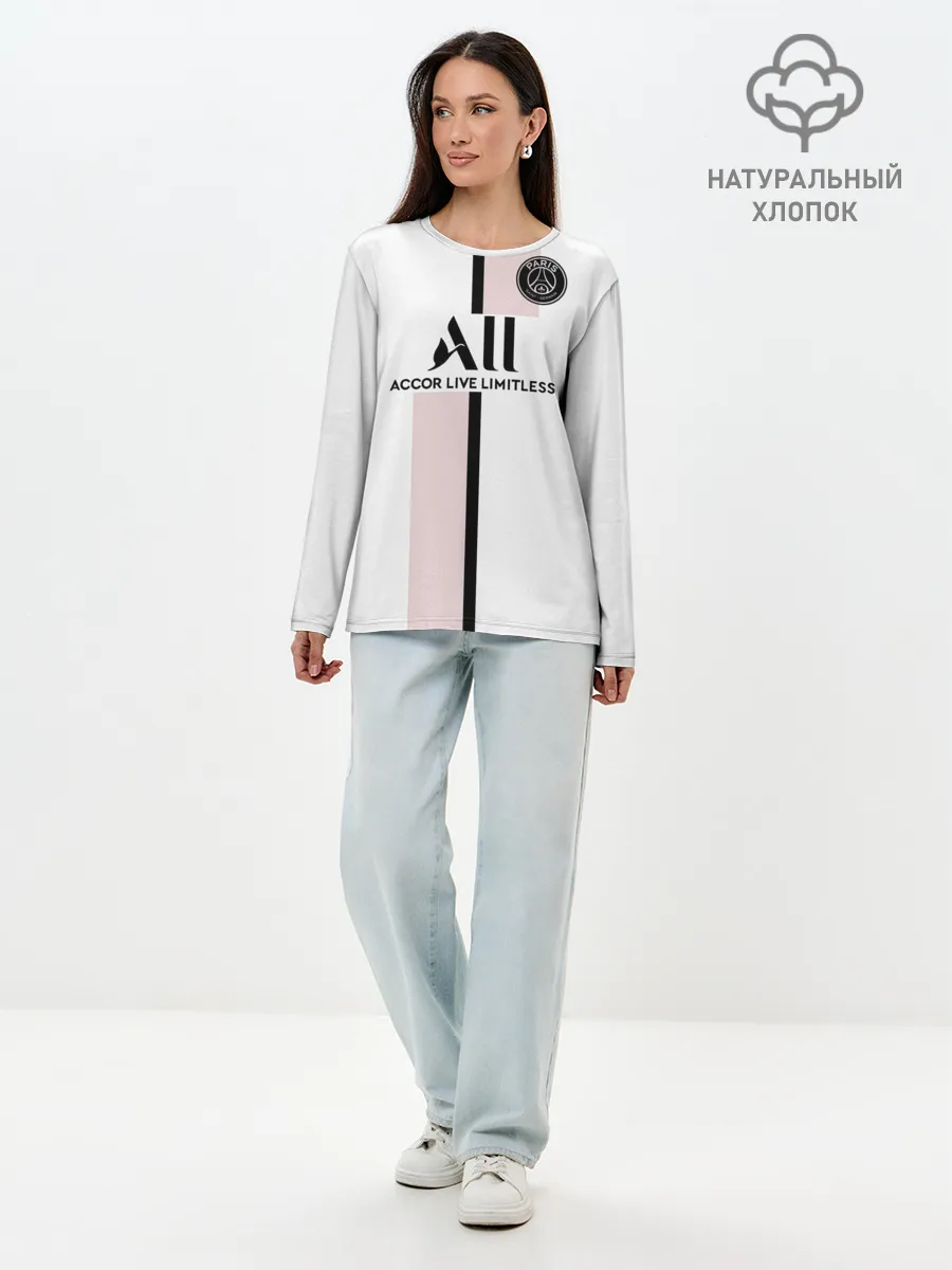 Лонгслив женский. Хлопок / Неймар ПСЖ