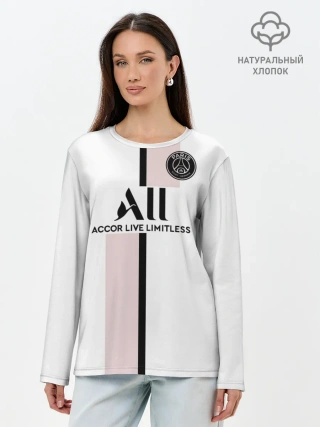 Лонгслив женский. Хлопок / Неймар ПСЖ