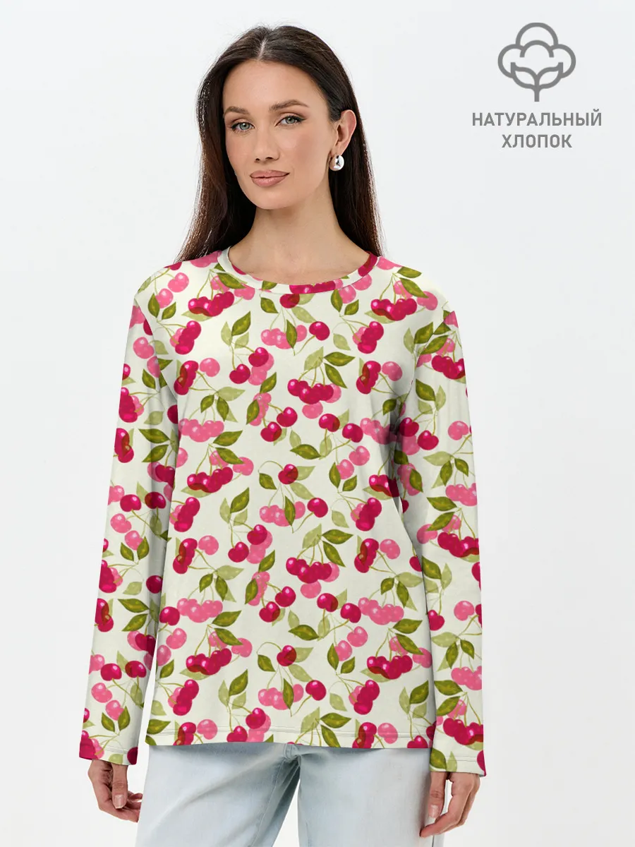 Лонгслив женский. Хлопок / Спелая вишня