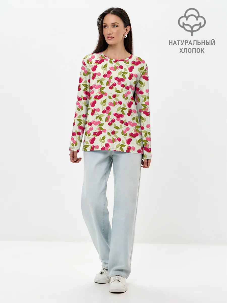Лонгслив женский. Хлопок / Спелая вишня