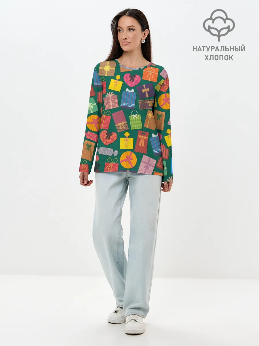 Лонгслив женский. Хлопок / Подарки