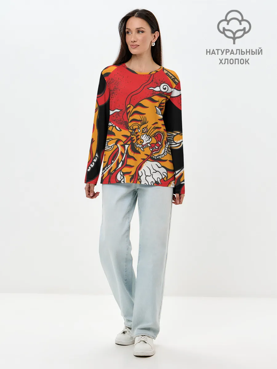 Лонгслив женский. Хлопок / Год тигра