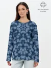 Лонгслив женский. Хлопок / Модный абстрактный узор