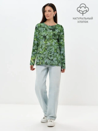 Лонгслив женский. Хлопок / Барвинок