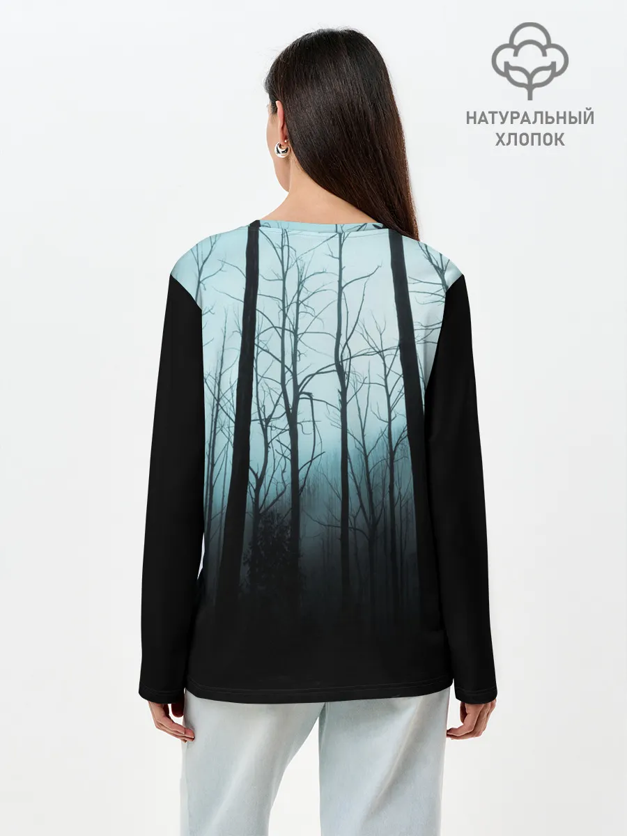Лонгслив женский. Хлопок / ЖУТКИЙ ЛЕС