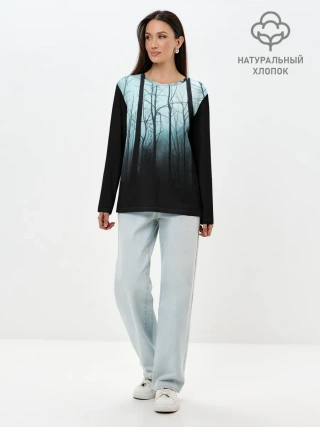 Лонгслив женский. Хлопок / ЖУТКИЙ ЛЕС