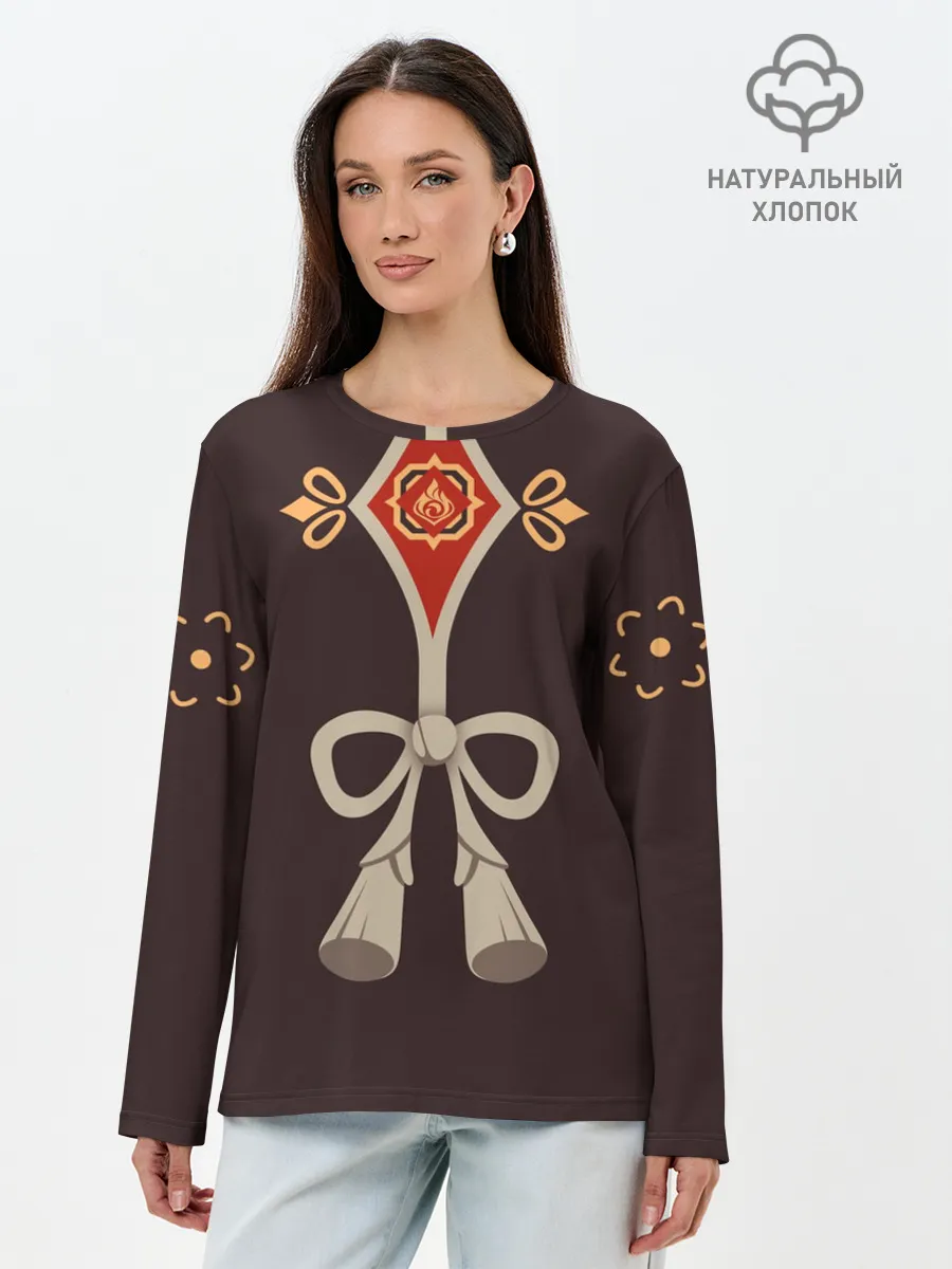 Лонгслив женский. Хлопок / Hu Tao | ГЕНШИН