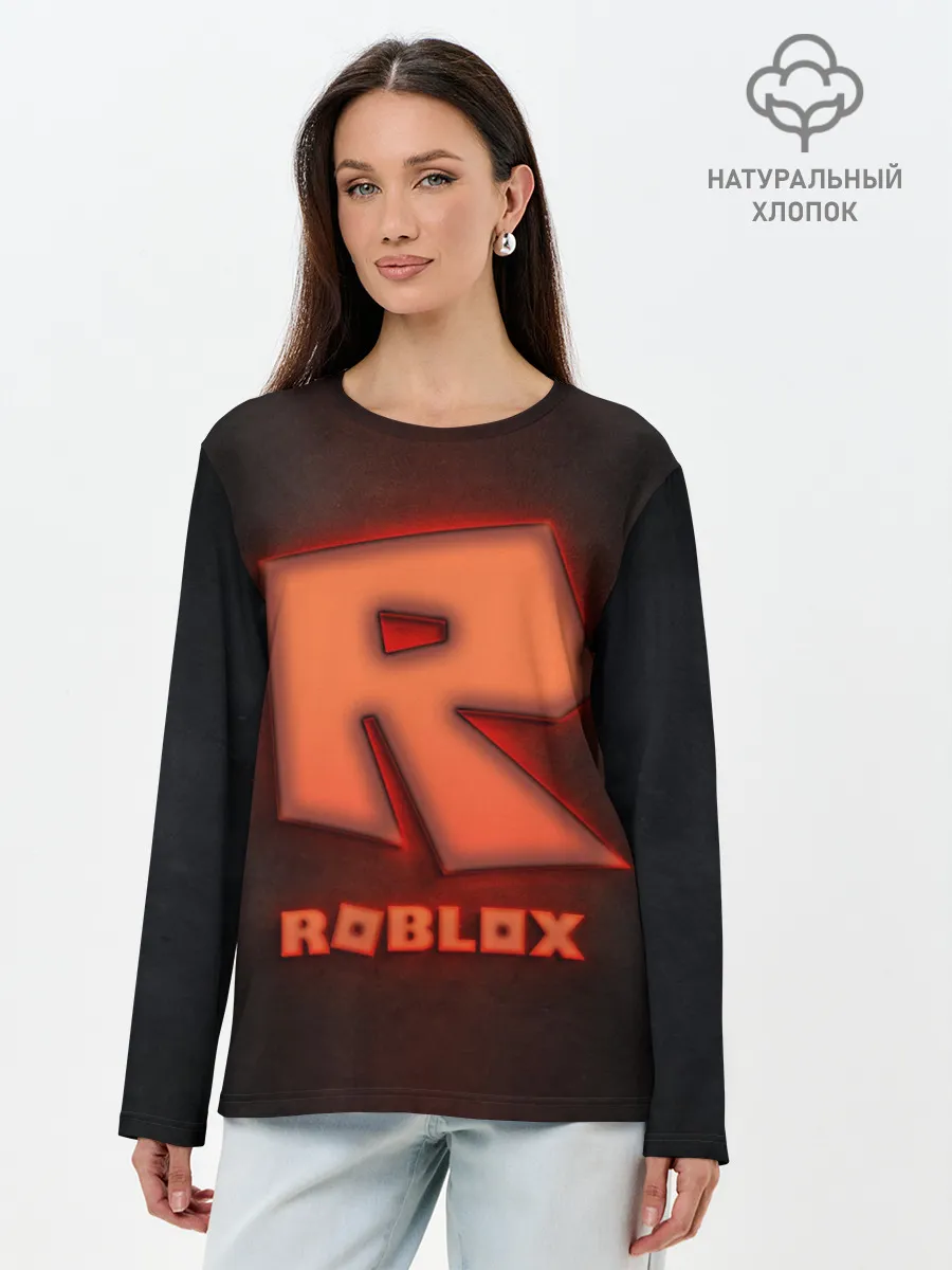 Лонгслив женский. Хлопок / ROBLOX NEON RED