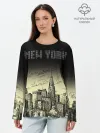 Лонгслив женский. Хлопок / Нью-Йорк