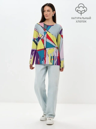 Лонгслив женский. Хлопок / Cubisme