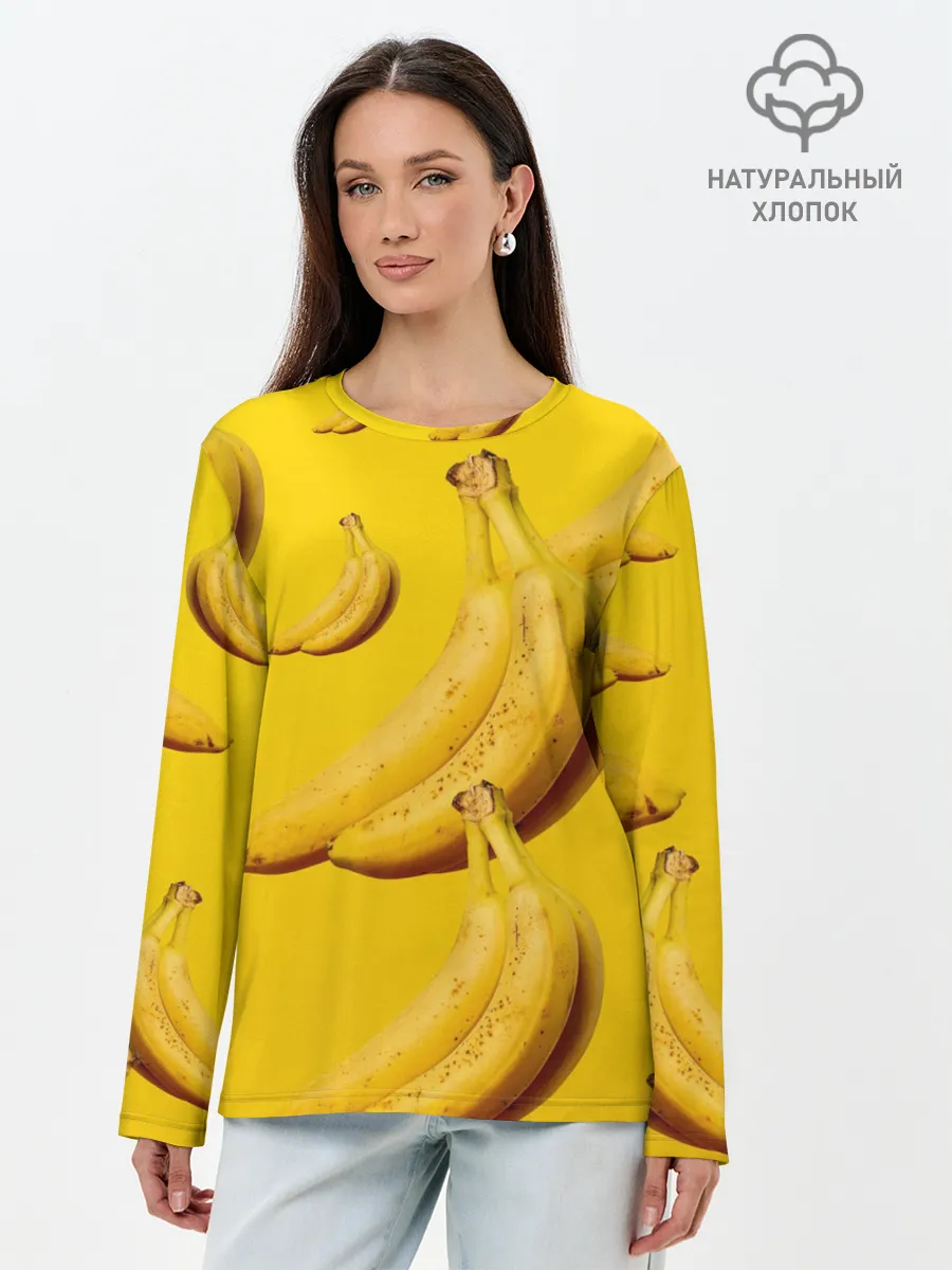 Лонгслив женский. Хлопок / Банановый рай