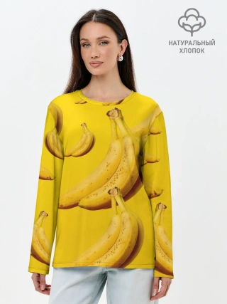 Лонгслив женский. Хлопок / Банановый рай