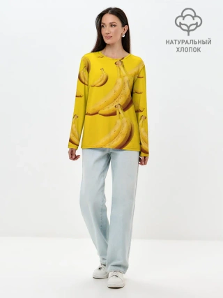 Лонгслив женский. Хлопок / Банановый рай