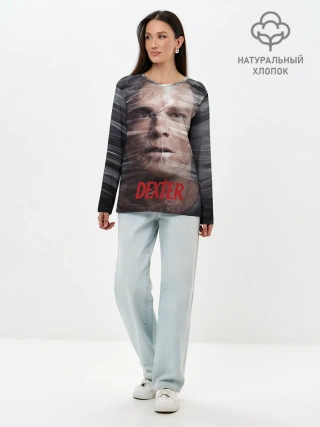 Лонгслив женский. Хлопок / Декстер Морган в пленке
