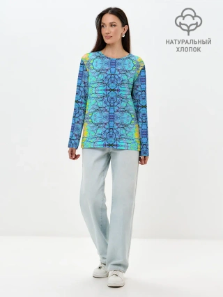 Лонгслив женский. Хлопок / Психоделика