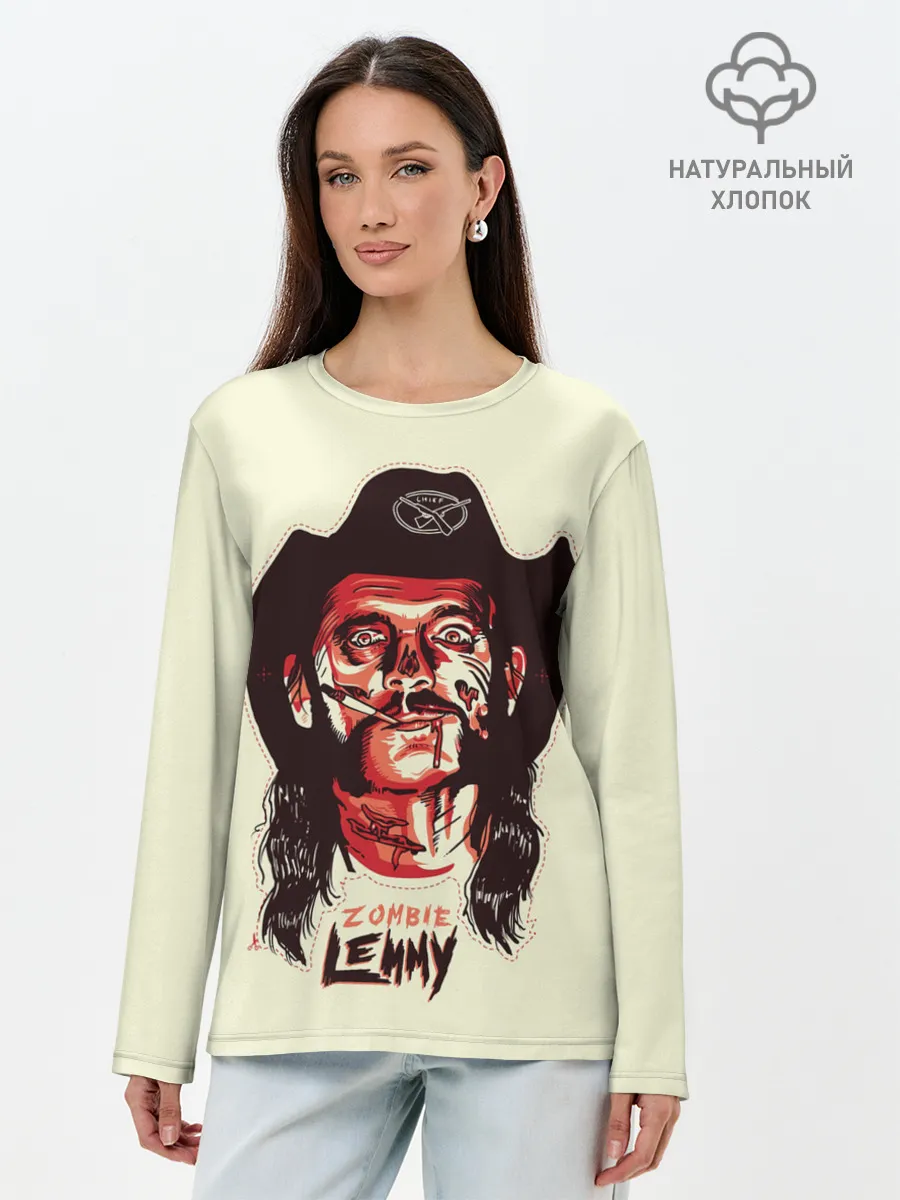 Лонгслив женский. Хлопок / Zombie Lemmy