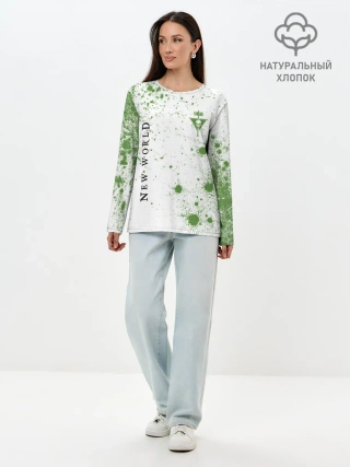 Лонгслив женский. Хлопок / New World - Синдикат - Краска