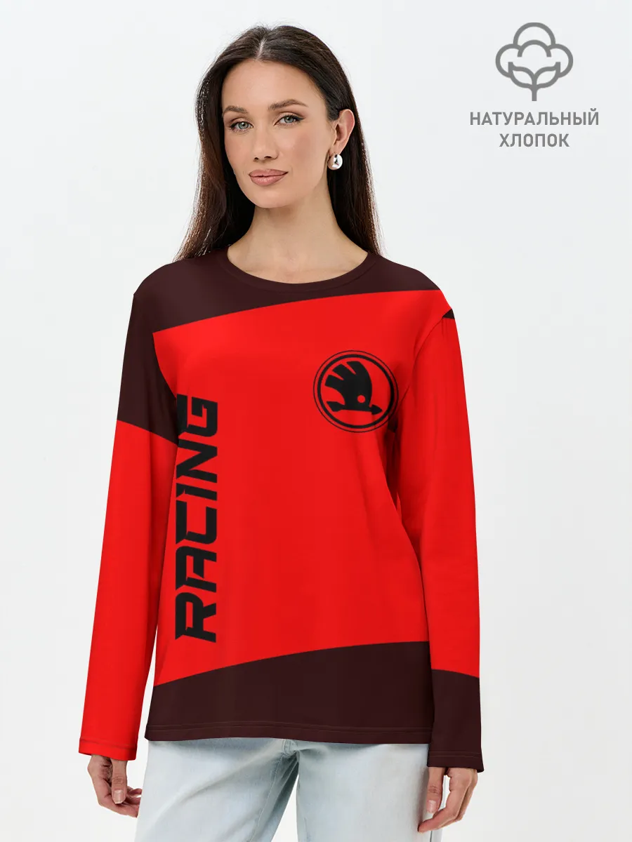 Лонгслив женский. Хлопок / Skoda - Racing