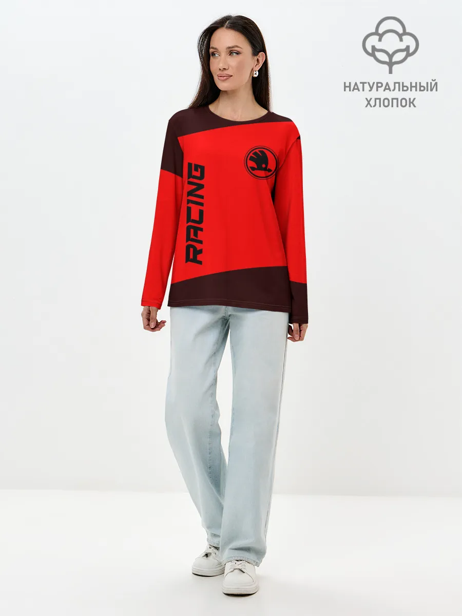 Лонгслив женский. Хлопок / Skoda - Racing