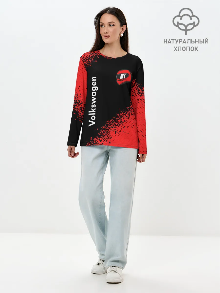 Лонгслив женский. Хлопок / Фольксваген - Racing