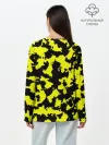Лонгслив женский. Хлопок / Черно-желтый камуфляж